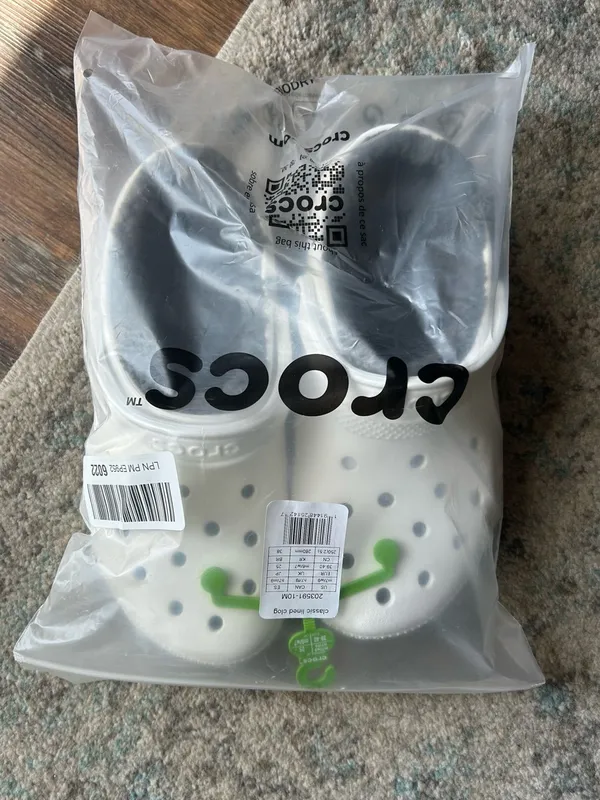 Crocs Classic Lined Clog White/Grey - Image 2