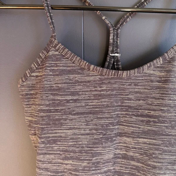 Lululemon Power Y Tank, Black Wee Stripe, Size 2, VGUC - Image 2