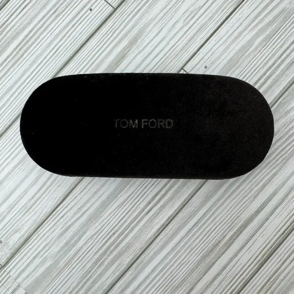Tom Ford chocolate brown velvet sunglass eyeglass clamshell hard case - Image 3