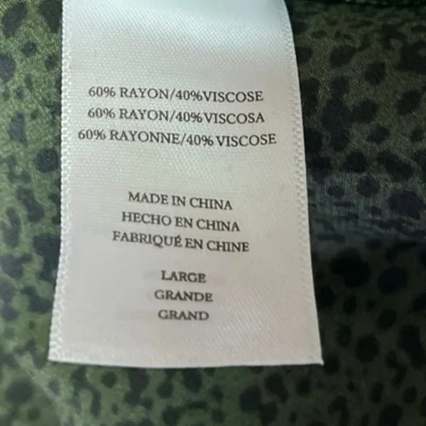 Rails Jasmine Olive Speckled V-neck Long Sleeve Smocked Waist Mini Dress Size L - Image 8