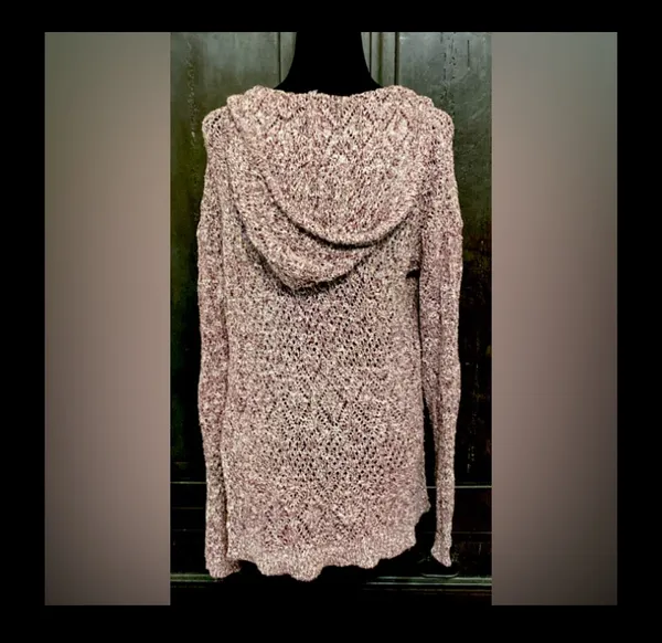 Mudd purple/cream cardigan sweater- size large - Image 3