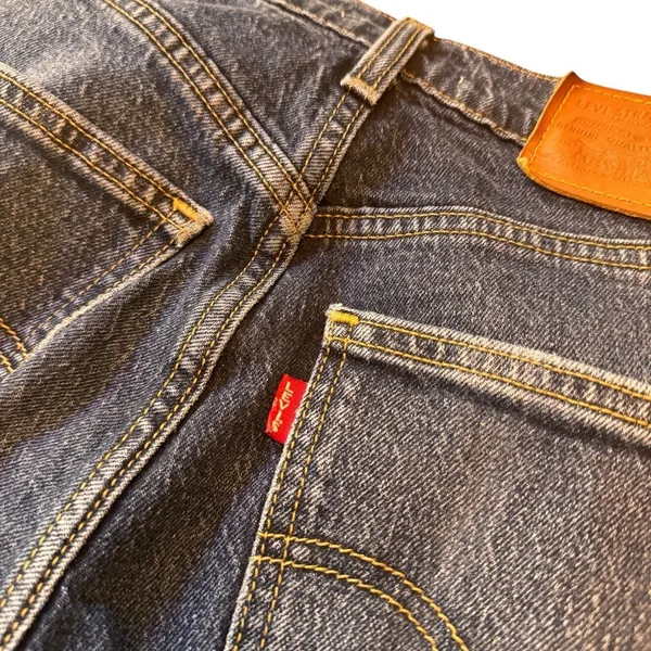 Levi’s Premium 70s High Slim Straight Jeans 23 Big E Dark Wash Button Fly Denim - Image 15