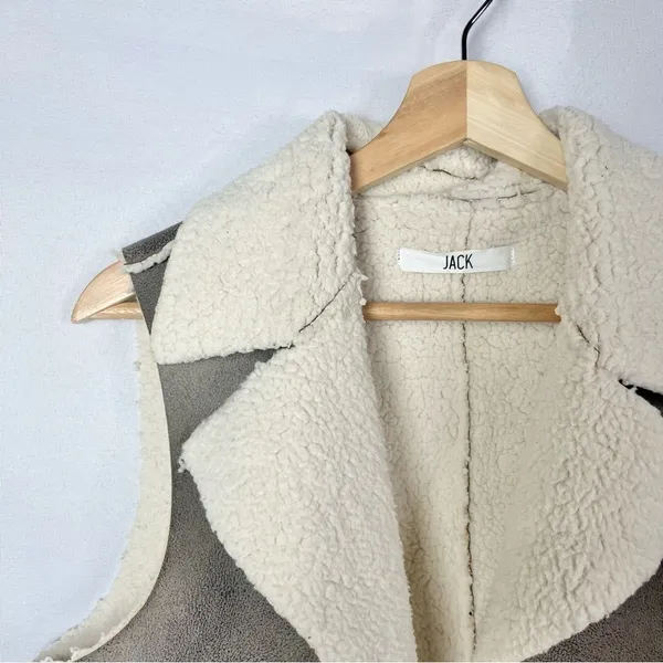 Jack by BB Dakota‎ Brown Faux Shearling Vest S - Image 3