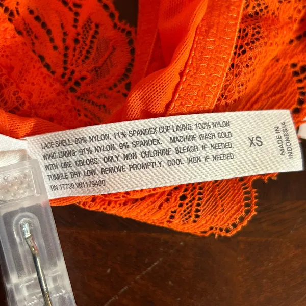 Auden Bralette Womens XS‎ Orange High Apex Adjustable Unlined Lace Racerback NEW - Image 7