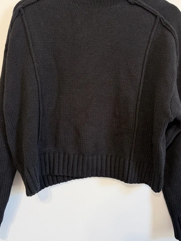 ZARA Black Mockneck Sweater Size Large Chunky Fall Winter Blogger Fav - Image 5