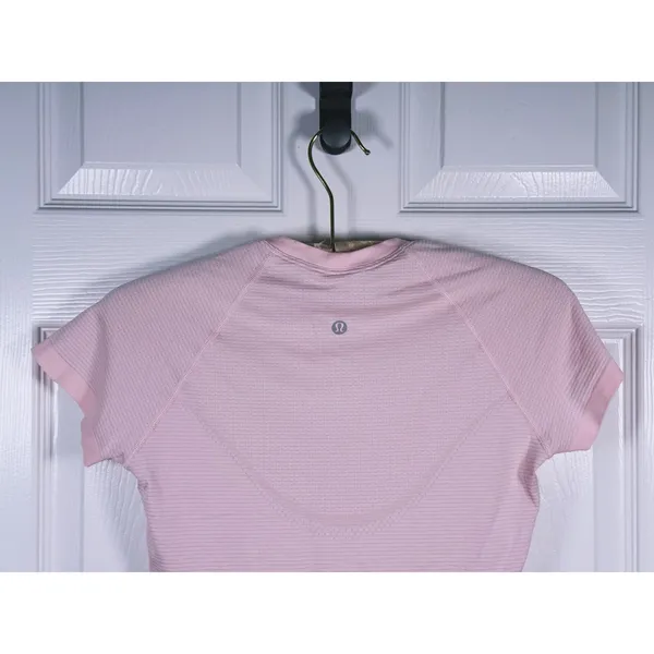 Lululemon Swiftly Tech Cropped Shirt Size 6 Pink Running Workout Athletic Gym - Image 6