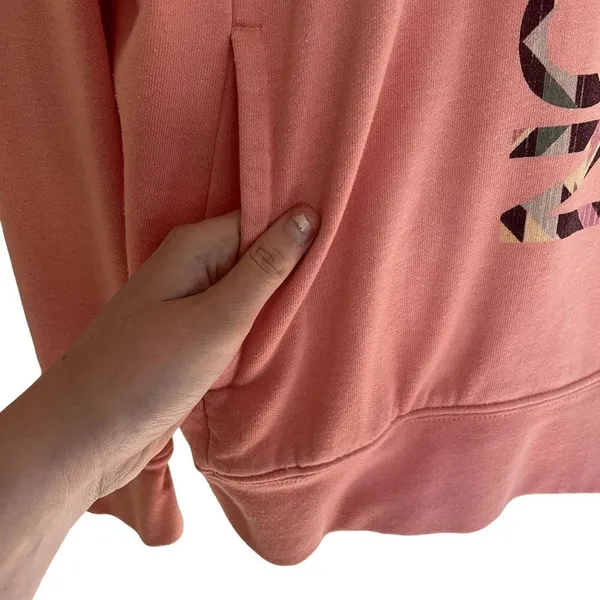 The North Face peach hoodie sweater pullover fleece comfortable top cotton - Image 4