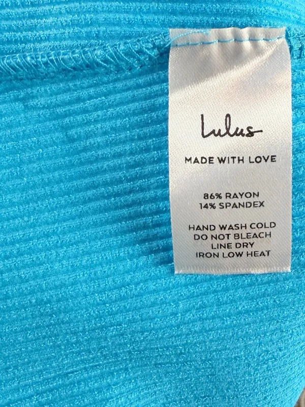 NWT‎ Lulu's Phenomenal Style Ribbed One Shoulder Two Piece Midi Dress in Blue XL - Image 8