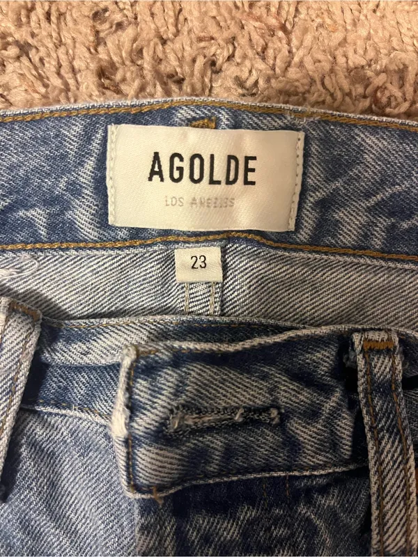 Agolde Light Blue Straight Leg Jeans - Image 2