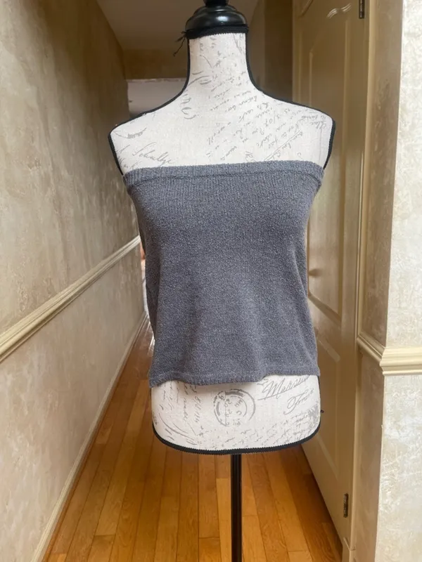 Free People Beach Rhea Knit Mini Skirt & Vest Set Ribbed XS Grey Coquette - Image 13