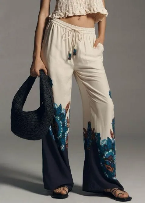 Farm Rio Martina Printed Pull-on Wide-Leg Pants, Size M - Image 4