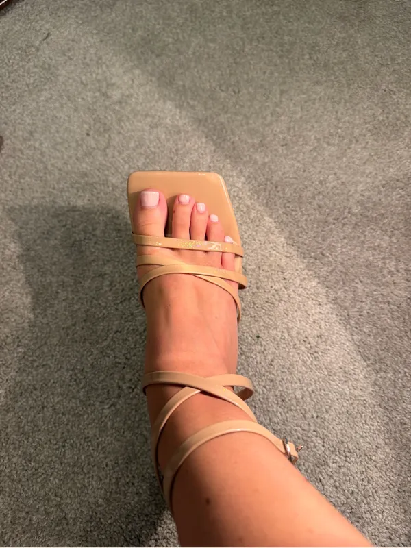 Nude Strappy Square-Toe Women's Sandals - Image 4