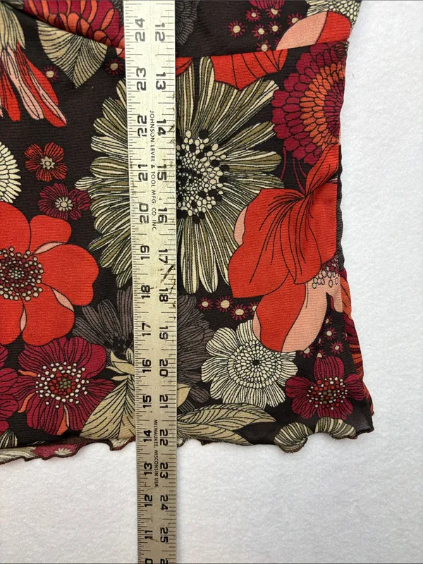 fashion bug size XL retro Floral V-Neck Women's Camisole tank floral y2k - Image 4