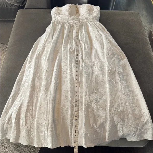 Women’s White Floral Strapless Prom Formal Dress Zip & Corset Back Size 2/4 NWOT - Image 13