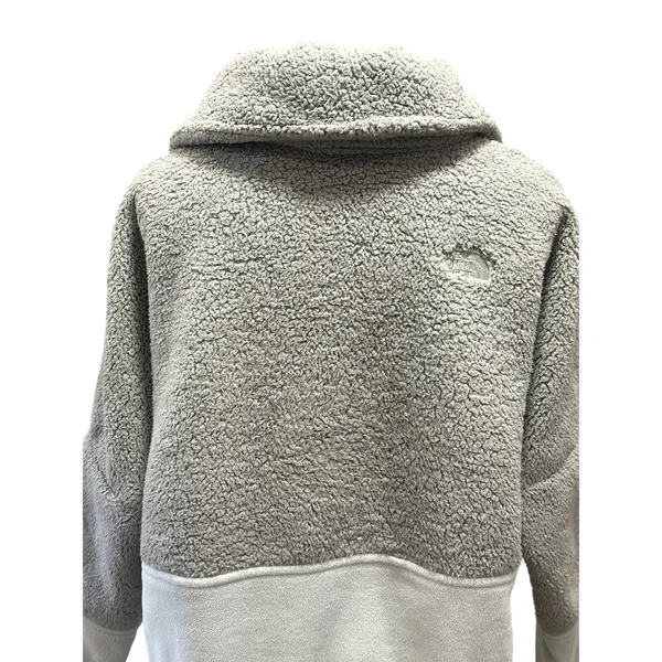 The North Face Women's Gray Cream Colorblock Sherpa Fleece Pullover Jacket S - Image 7