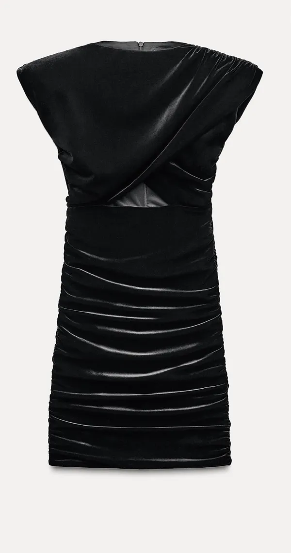 Zara Cut Our Velvet Mini Dress - Image 3