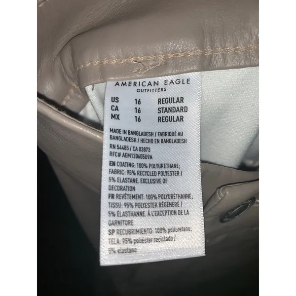 NWT American Eagle Women's 16 Beige‎ Leather Curvy Kick Boot Crop - Image 6