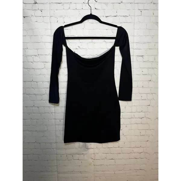 White Fox Black‎ Off The Shoulder Long Sleeve Mini Dress Small - Image 2
