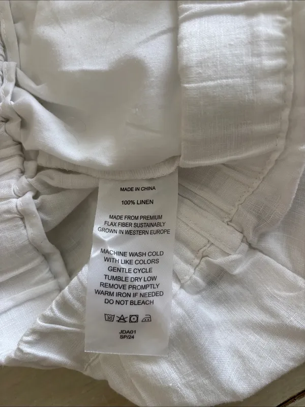 Quince 100% European Linen Pants White Large - Image 8