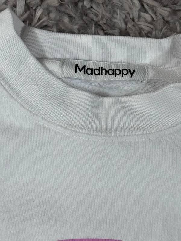 Madhappy Campus Fleece Crewneck Collection White Pink L - Image 4