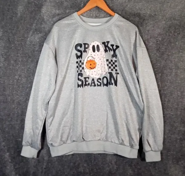 Halloween homemade sweatshirt spooky season long sleeve women's size extra large - Image 2