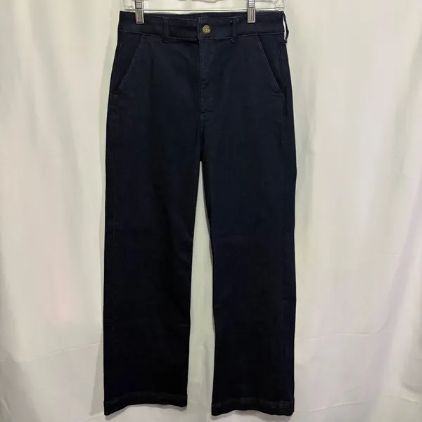 J.Crew High-Rise Trouser Jean in Deep Indigo Rinse Wide Leg Sz 27 Classic Preppy - Image 2