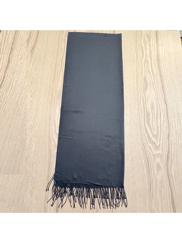 Black Fringe Scarf Wrap Shawl - Image 2