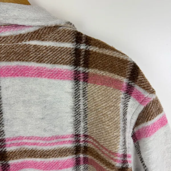 Joie Plaid Button Front Shacket Size‎ Large Wool Blend Fall Streetwear Trendy - Image 5