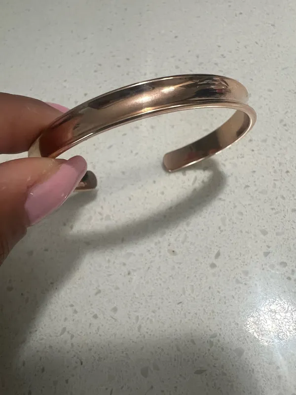 Rose Gold Stainless Steel Adjustable Hair Tie Holder Bracelet Bangle - Image 2