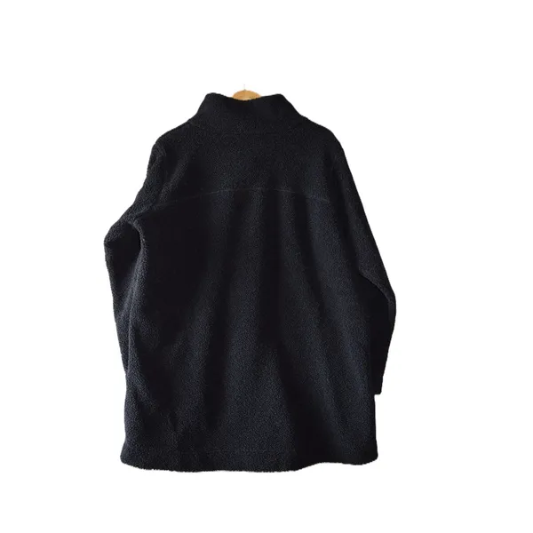 Columbia Sherpa Fleece Jacket Women 2X Black Excellent Mock Neck Snap Front - Image 4
