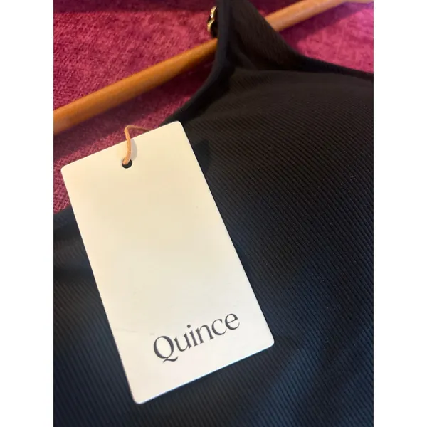 QUINCE Italian Cami RIBBED One-Piece Swimsuit SUSTAINABLE NWT Black Sz Large L - Image 4