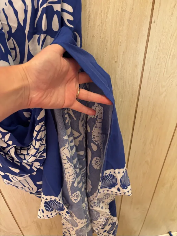 1.STATE Royal Blue & White Floral Print Maxi Dress - Image 2
