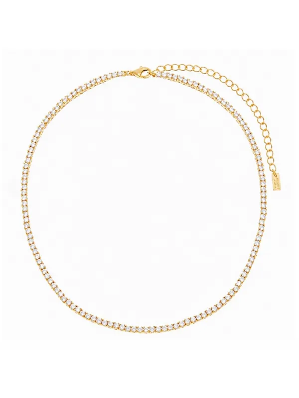 Revolve x Adina Eden Thin Tennis Choker in Gold - Image 9