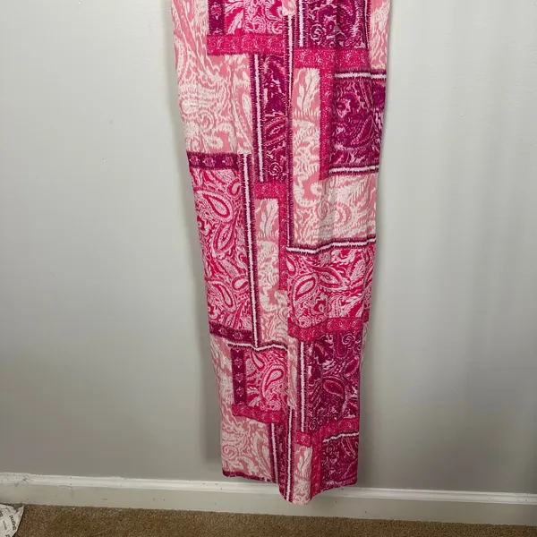 Zara Patchwork Paisley Cotton Maxi Dress Cutout Side M Pink NWT Blogger Favorite - Image 10
