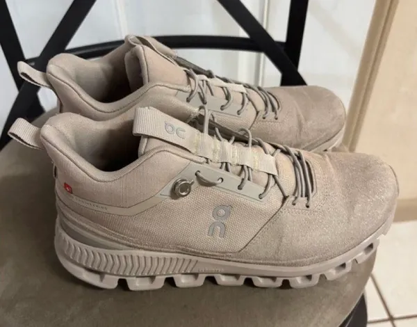 7.5 On Cloud Hi Monochrome Desert/Taupe High-top running Sneakers - Image 3