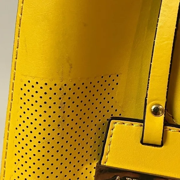 A. Bellucci Italian leather mustard‎ yellow bag B93 - Image 5