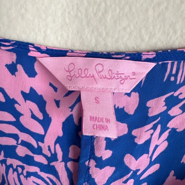 Lilly Pulitzer Silk Zebra and Palm Print Top - Image 2