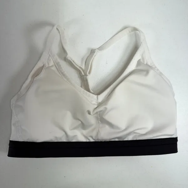 NIKE L Small Dri-Fit Indy Light Support Sports Bra White Swoosh Logo Women's - Image 7