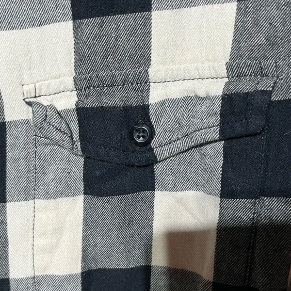 Denim & Supply Ralph Lauren WOMEN RL SURPLUS BUTTON DOWN FLANNEL BLACK/CREAM M - Image 4