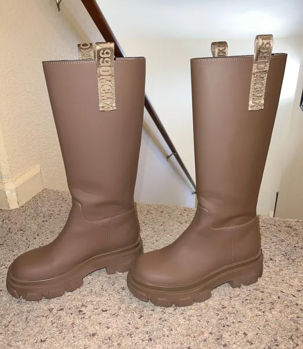 Steve Madden Macall Lug Sole Tall Brown Boots - Image 2