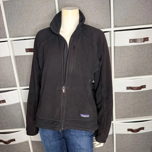 Patagonia Womens Jacket Medium Black Fleece Full Zip Regulator Polartec Sweater - Image 15