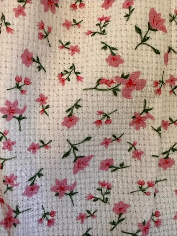Cha Cha White Daphne Pink Ditsy Floral Print Stretch Lounge Shorts Size M - Image 8