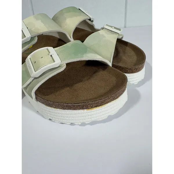 Papillio Birkenstock Arizona Platform Sandals Vegan Green Watercolor Wash 36 5 - Image 6