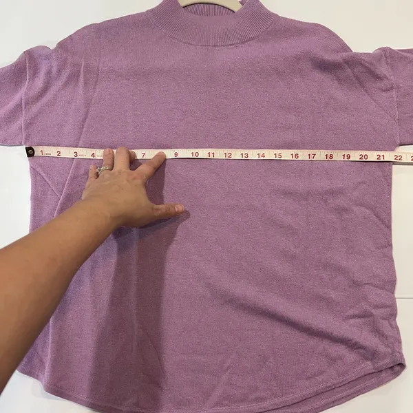 Madewell NEW Ashbury Mock Neck Pullover Sweater Long Sleeve Purple Small - Image 8