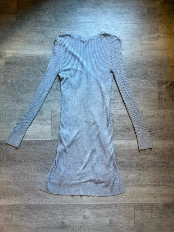 Meadow Rue Anthropologie Cali Gray Ribbed Midi Cardigan Size S - Image 8