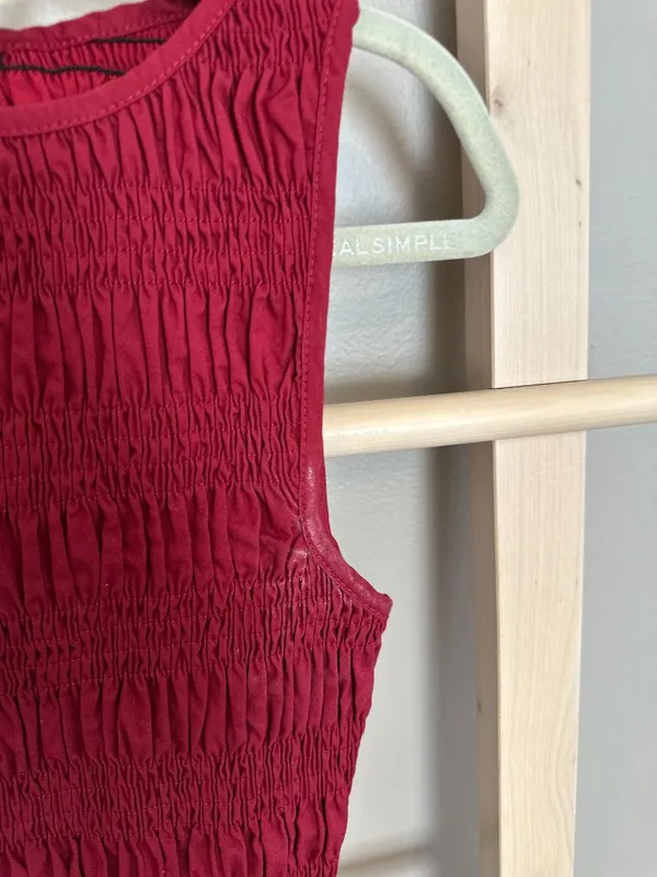 Peppermayo Exclusive - Garden Kisses Shirred Mini Dress - Maroon - Image 3
