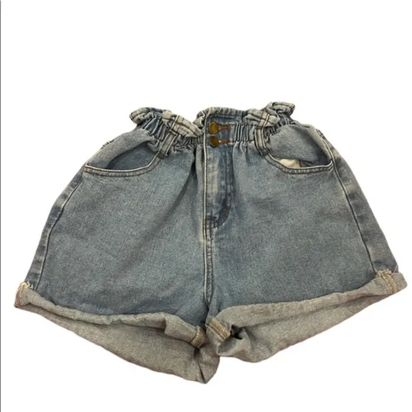 Princess Polly OPEN ROAD DENIM PAPER BAG SHORTS PALE BLUE - Image 2