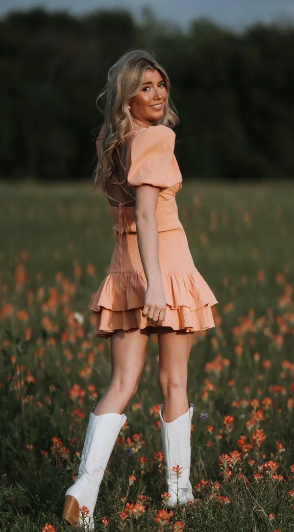 LA DEVOTEE DRESS PEACH - Image 4