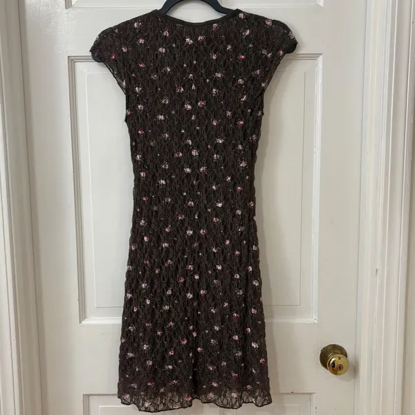 VTG No‎ Boundaries Fairycore Babydoll Dress XS Floral Lace Y2K Whimsigoth Boho - Image 5