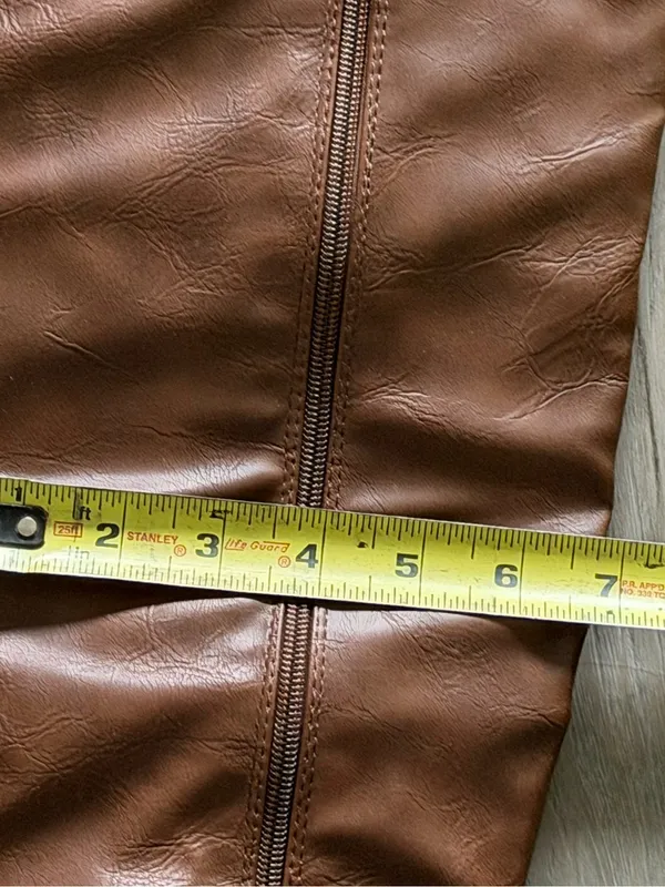 Faux Leather Over-the-Knee Riding Boots Brown with Buckles. - Image 8